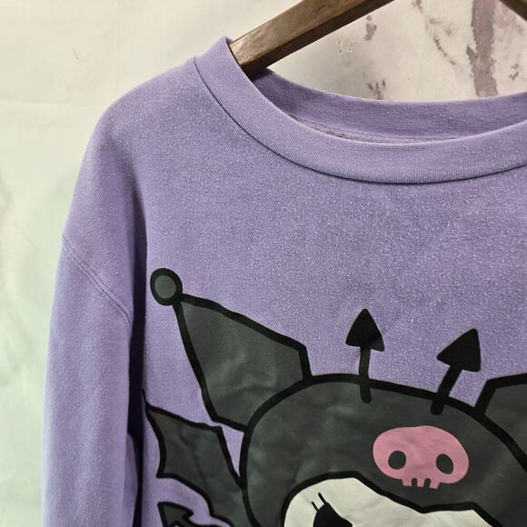 Kuromi Sanrio Sweatshirt Women Small Purple Crew Pullover Hello Kitty Hot Topic - Picture 2 of 9